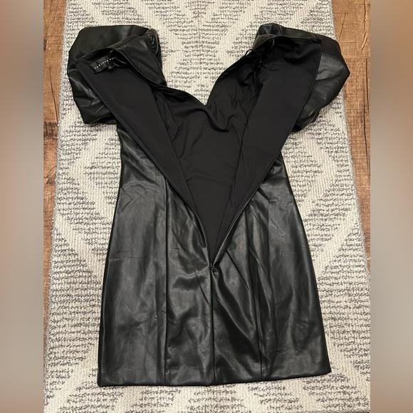 Endless Rose Black Faux Leather Mini Dress - Picture 8 of 12